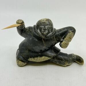 Inuit Hand Carved Hunter Sculpture by NAPATCHIE ASHOONA